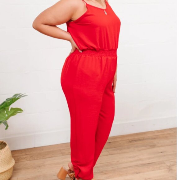 Now N Forever Pants - Red Jumpsuit